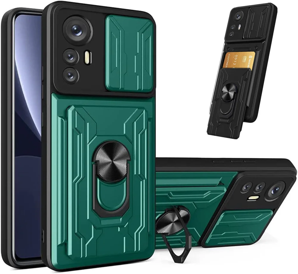 

Case For Xiaomi 12 Lite Card Slot Ring Stand Camera Protection Cover For Xiaomi 12 Lite Pro 12S Pro 12X Xiaomi12X Xiaomi12Pro 5G