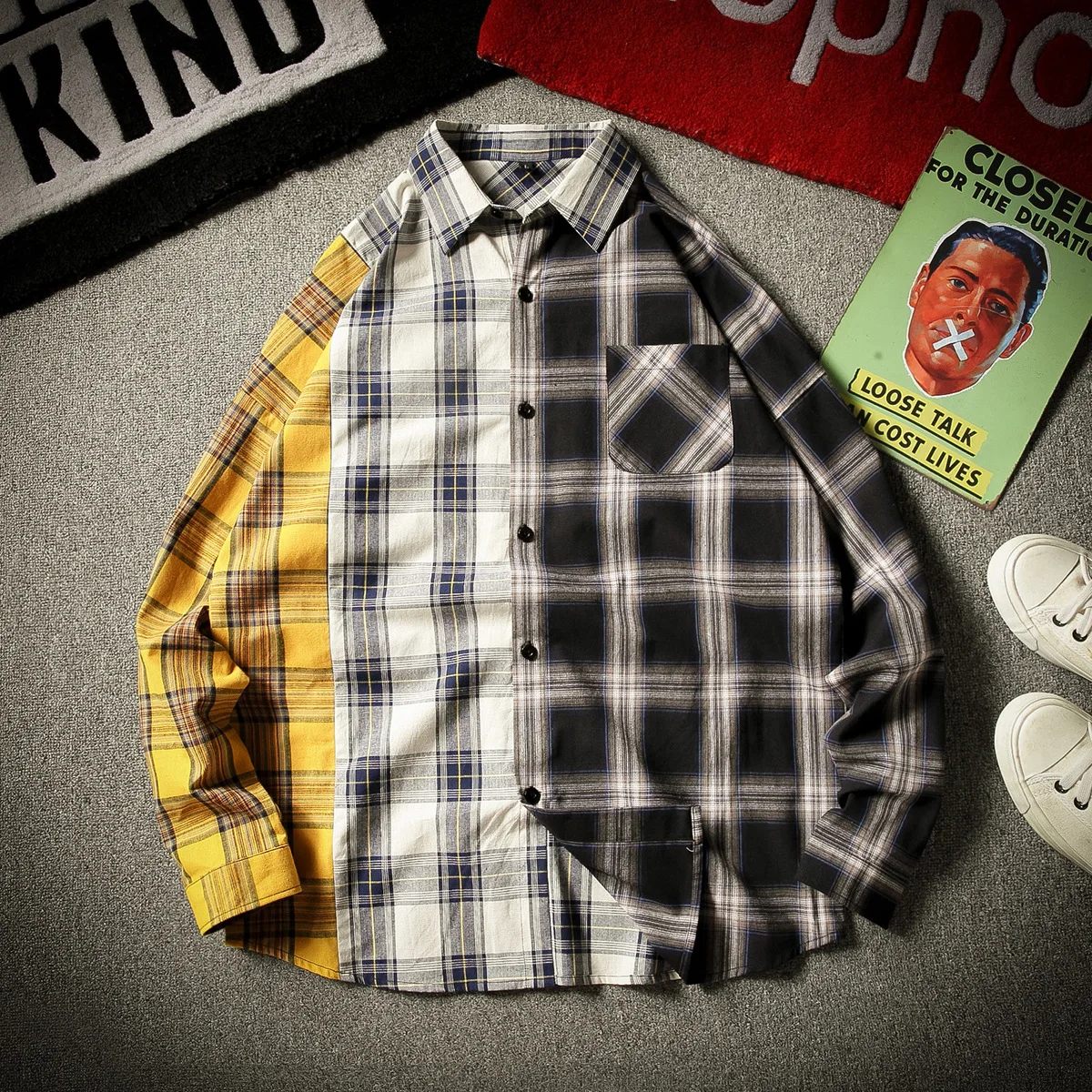 

2022 Spring and Autumn New Student Plaid Casual Long-Sleeved Striped Shirt Four Seasons Korean Style Men's Shirt mens shirts