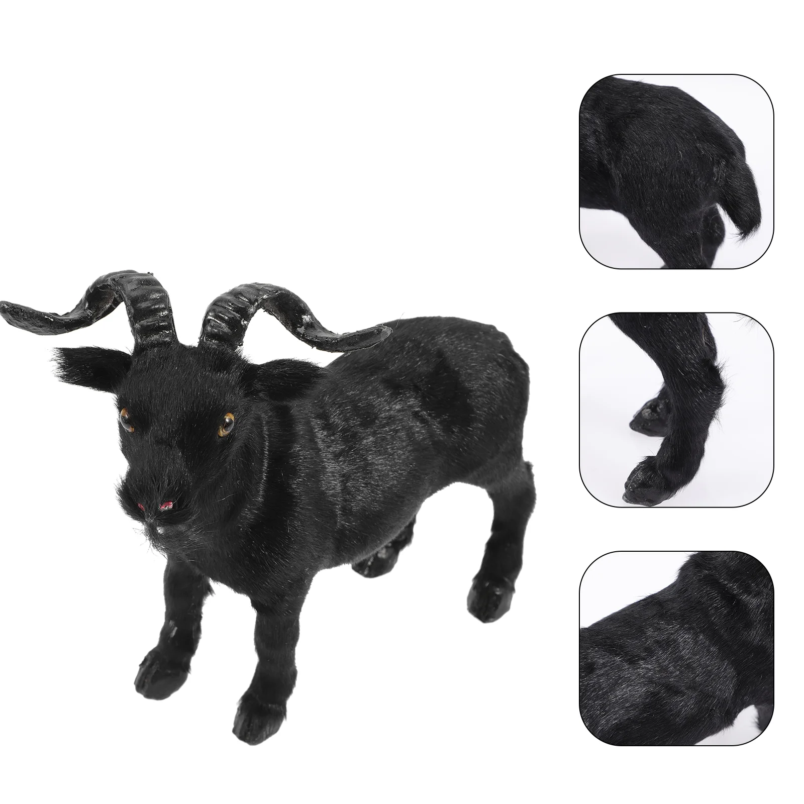 

Goat Craft Statue Garden Sculpture Statues Cartoon Figurine Plush Ornament Black Decor