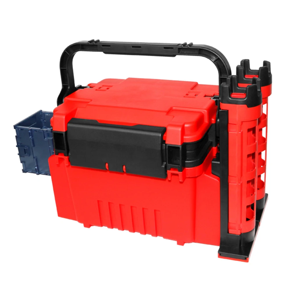 

Fishing Box Travel Fishing Case Box with Bottle Holder and Rod Stands Tubes
