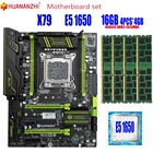 HUANANZHI X79 материнская плата LGA2011 combos E5 1650 C2 4 шт. x 4 ГБ = 16 Гб 10600R 1333 МГц PCI-E NVME M.2 SSD USB3.0 теплоотвод