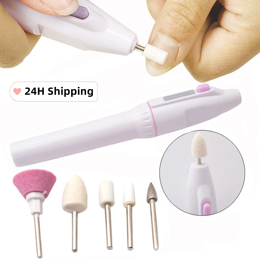 

Электрическая пилка для ногтей 5-в-1, Электрический маникюрный набор, шлифовальный набор, набор для ухода, включает в себя средство для удале...