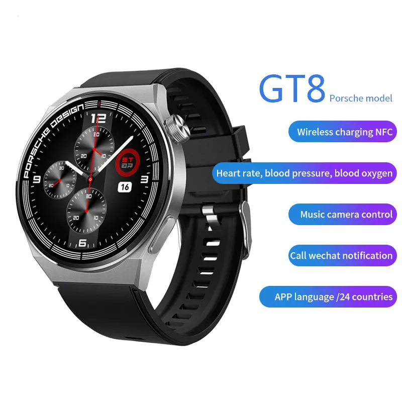 

New GT3 GT5 GT8 Smart Watch Men Answer Call Fitness Tracker Wireless Charging NFC Women Smartwatch Gift For Huawei Phone iOS