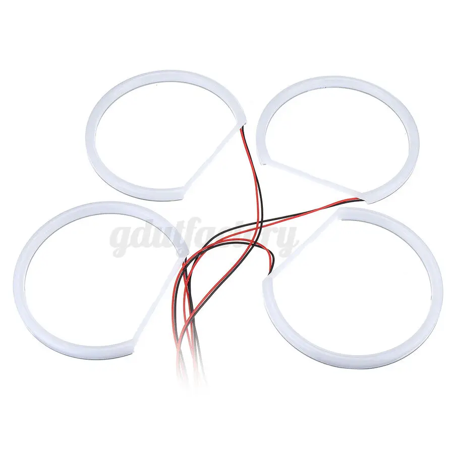 4X 131mm Cotton Light Lamps LED Angel Eye Halo Rings For BMW E36 E38 E39 E4