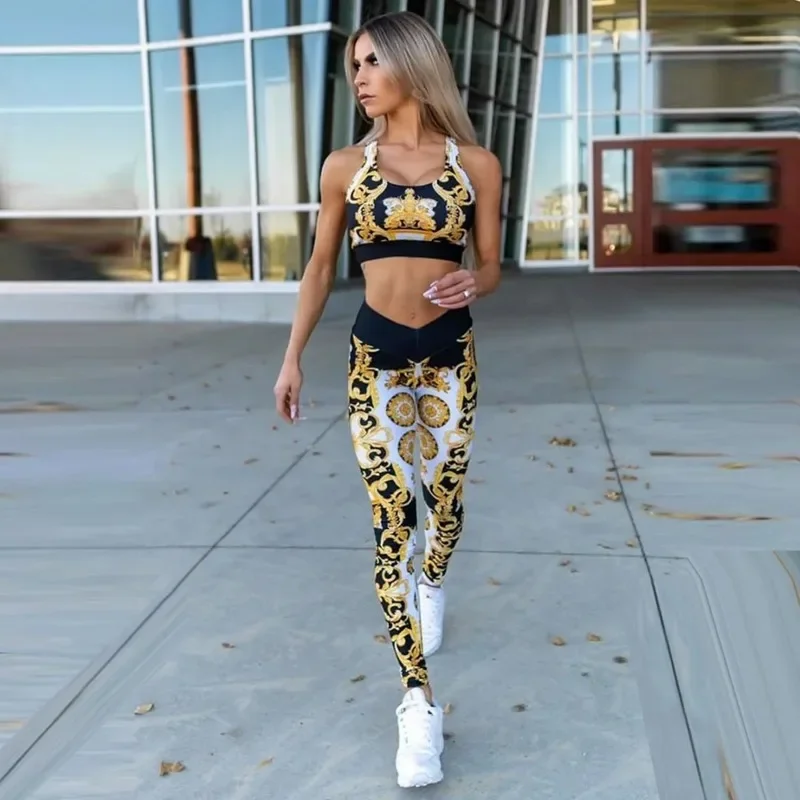 Oshoplive Новинка лета 2024 женский спортивный комплект для йоги из двух предметов