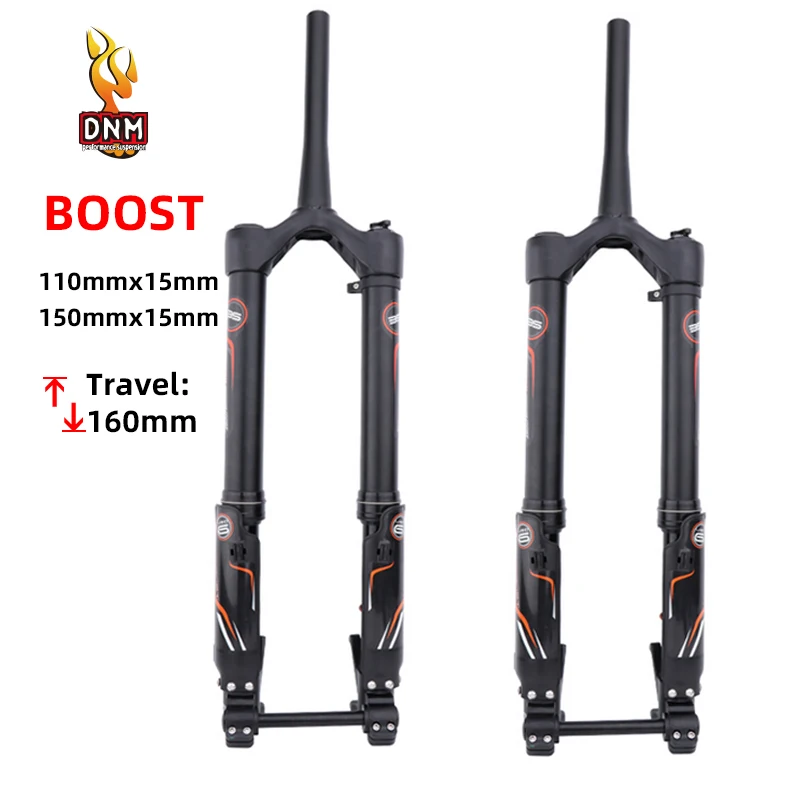 

DNM USD-6S Mountain Bike Front Fork Damping Adjustment Barrel Shaft Thru-axle Disc Brake BOOST 110mm*15mm 26"27.5 Inch MTB Fork