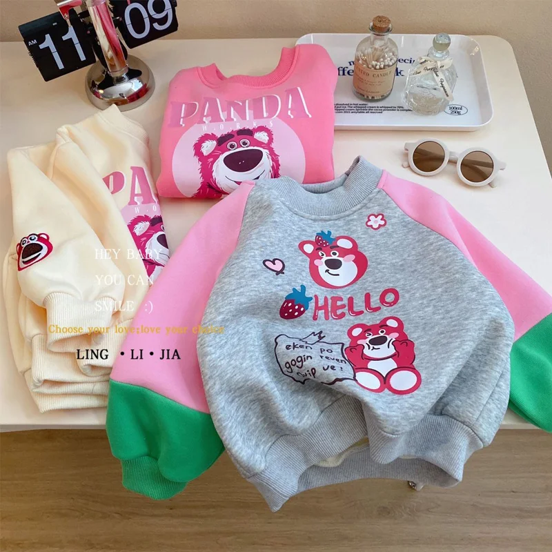 

2023 Disney Anime Lotso Children Sweater Cartoon Long-Sleeved Pullovers Tops Kawaii Girl Boys Tracksuit Sportswear Xmas Gifts