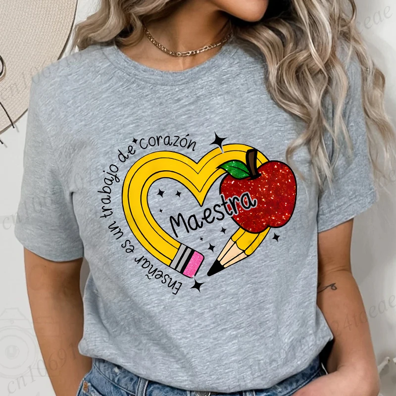Повседневные футболки с принтом MAESTRA для учителей и девочек повседневная женская