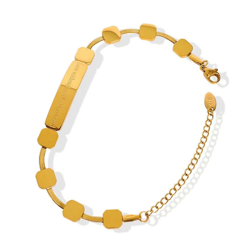 Купи European And American Style Bracelet Ins Style Niche Design Bracelet English Lettering Bracelet Women's Stainless Steel Jewelry за 304 рублей в магазине AliExpress