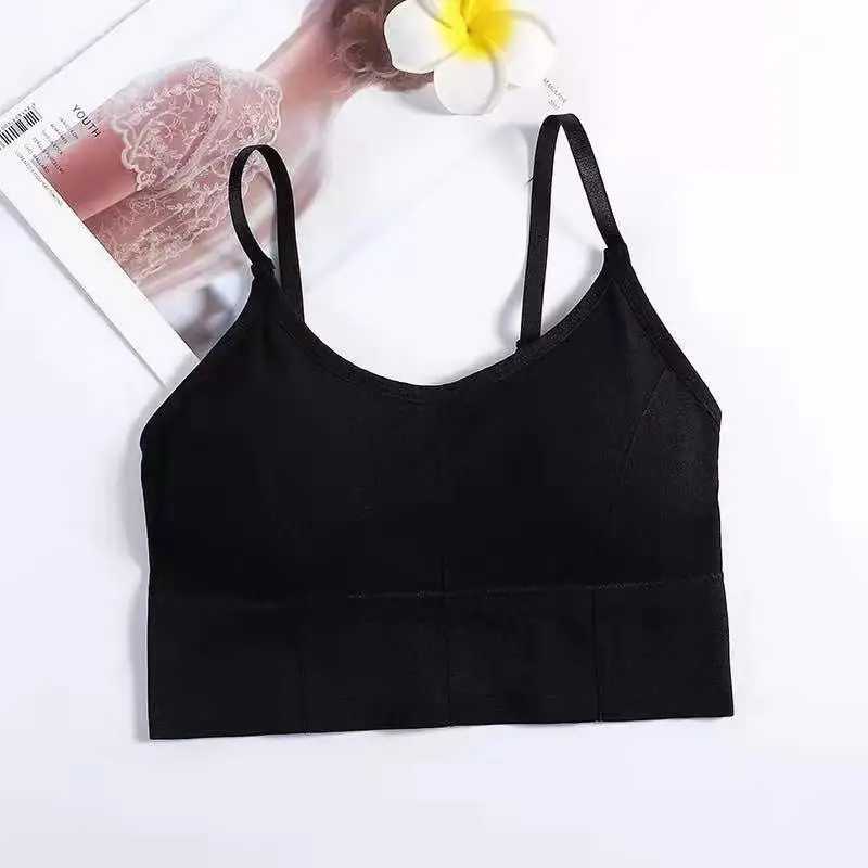Women Tank Crop Top Seamless Underwear Female Crop Tops Sexy Lingerie Intimates With Removable Padded Camisole Femme Fashion
