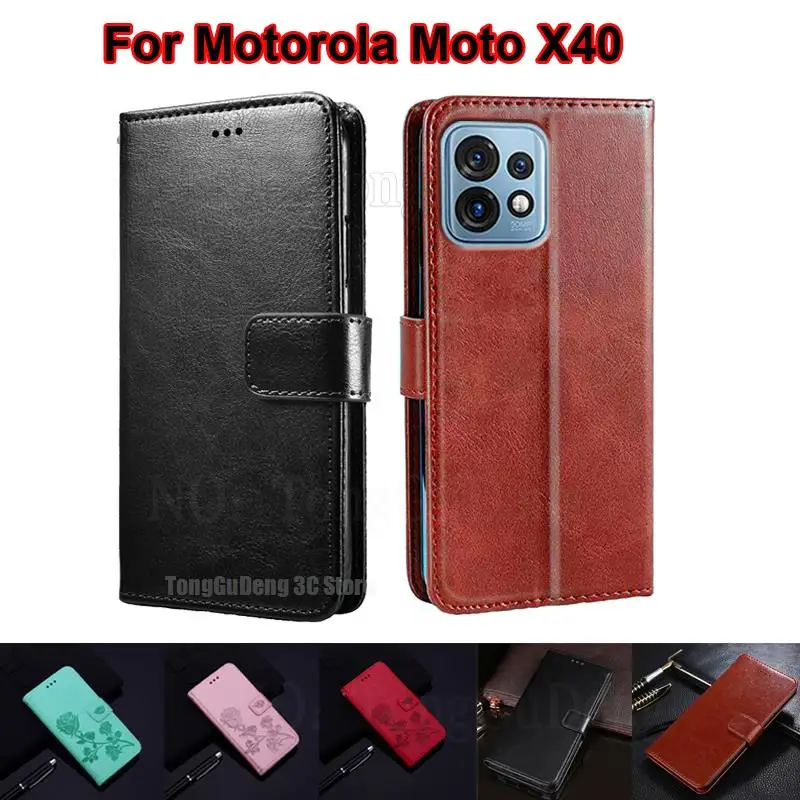 

Business Leather Case For Motorola Moto X40 5G Funda Coque Magentic Book Stand Phone Cover For Moto X40 X 40 XT2301-5 6.67" Etui