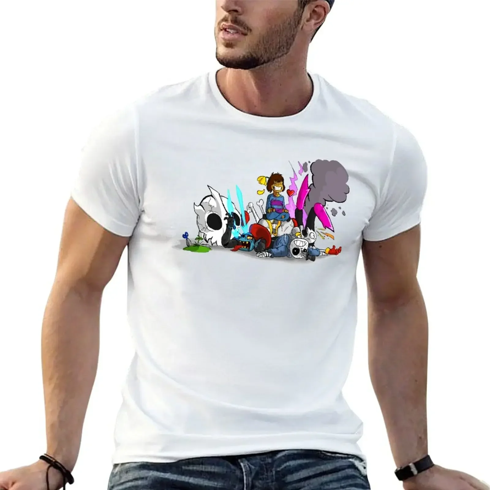 Футболка Undertale с короткими рукавами спортивные мужские футболки высшего