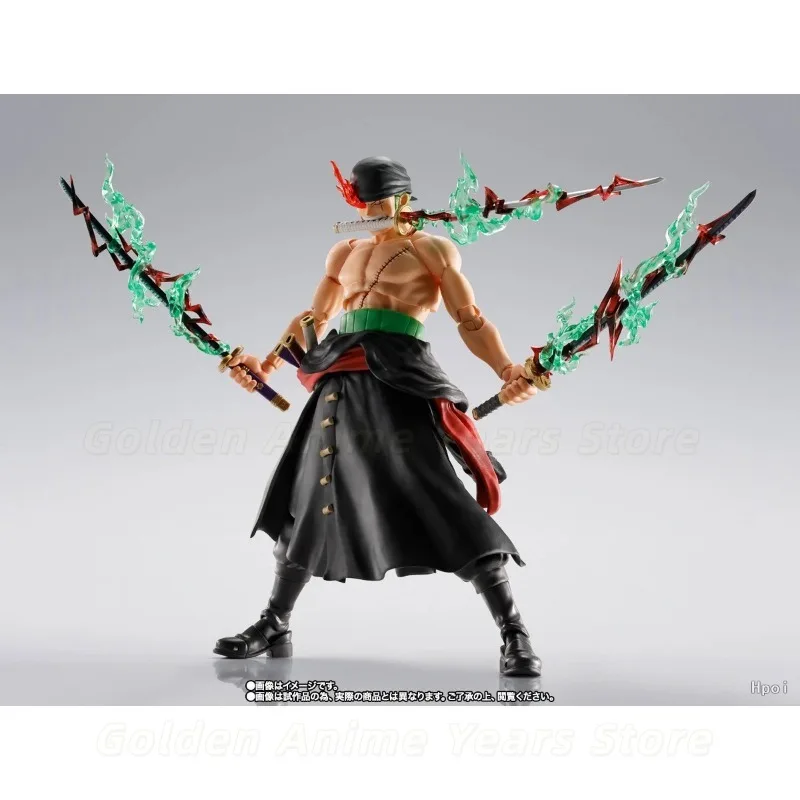 Фото Бандай S.H.Figuarts Ророноа Зоро King of Hell Tamashii Web Limited, 3 лица, меч Хаки, эффект зеленого пламени, бонус: лицо Луффи Gear5 №3