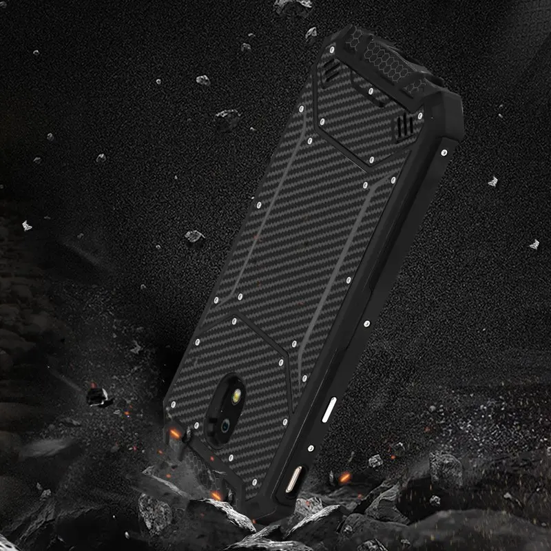 Phone cases for Galaxy J3 (2018) Carbon Fiber Hard-shell Case In Black