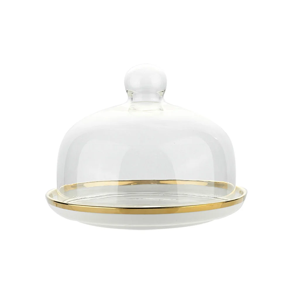 

Cake Dome Stand Coverdessertceramic Plate Display Cupcake Cloche Platter Lid Tray Servingbell Tower Holder Inch Boards Pastry