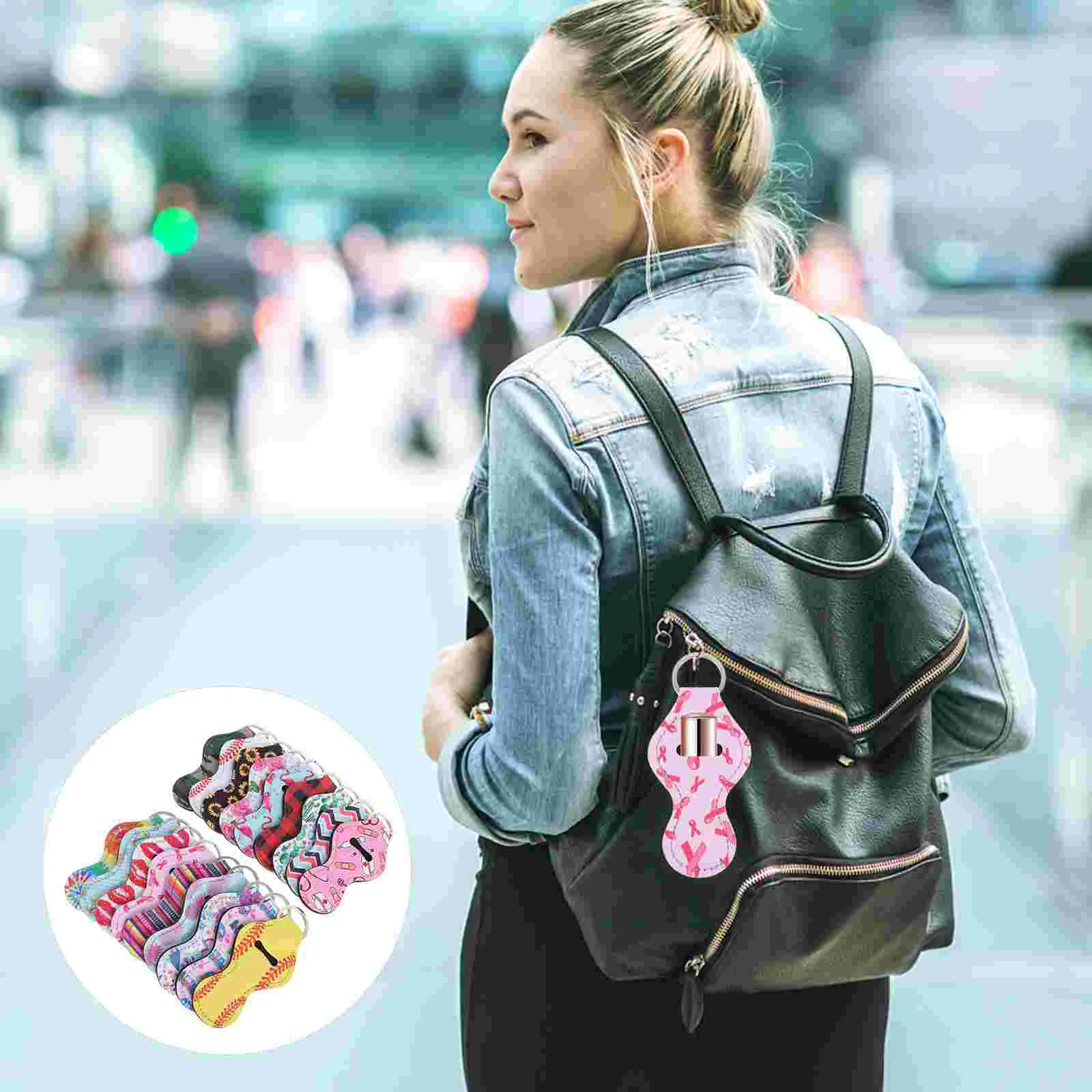

Holder Lipstick Keychain Chapstick Bottle Lip Covergloss Case Clip Travel Keyring Bottles Supplies Sleeve Balm Lotion Lanyard