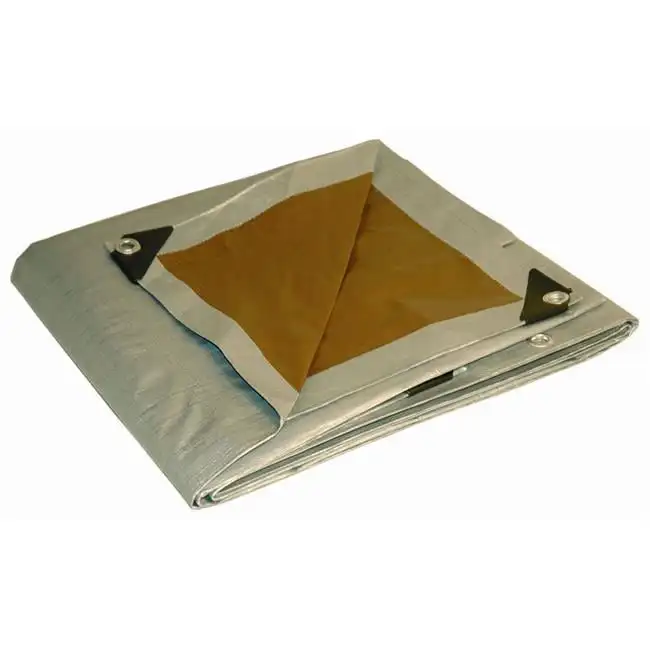 

10' X 20' Silver/Brown Reversible Heavy-Duty UV Treated Poly Tarp