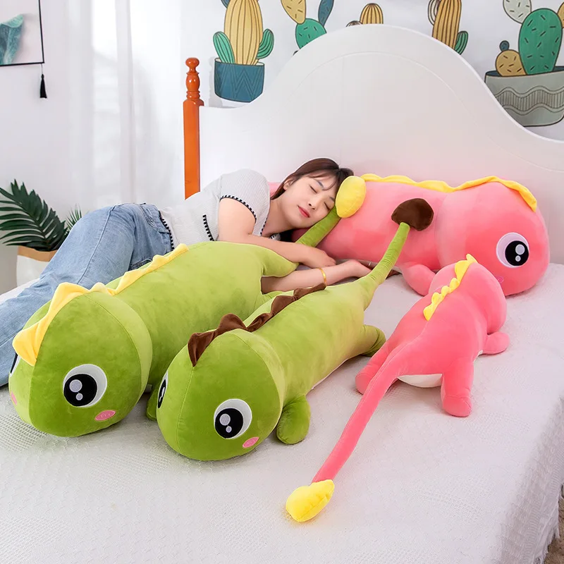 

Long Lovely Dinosaur Plush Toy Soft Cartoon Animal Dinosaur Stuffed Doll Cushion Pillow High Guality for Kids Girl Birthday Gift