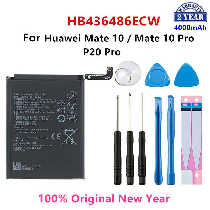 100% Оригинальный аккумулятор HB436486ECW 4000 мАч для Huawei Mate 10 Pro /P20 AL00 L09 L29 TL00 батареи +