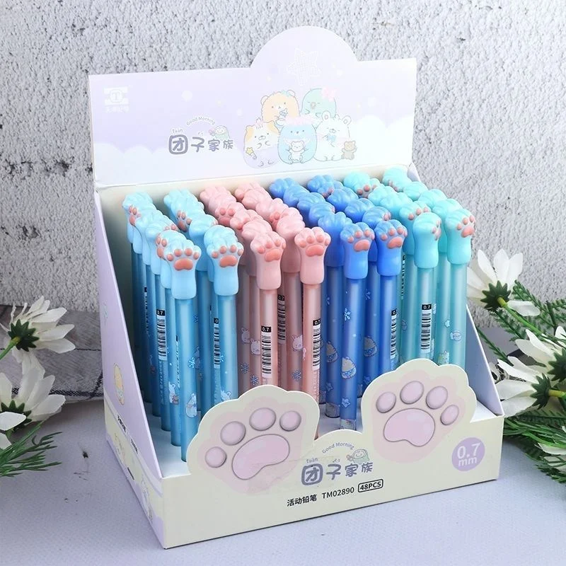 Фото 48 шт./лот Kawaii Sumikko Gurashi кошачья лапа механический карандаш мультфильм 0,5/0,7 мм рисунок письмо автоматическая ручка школьные канцелярские товары №1