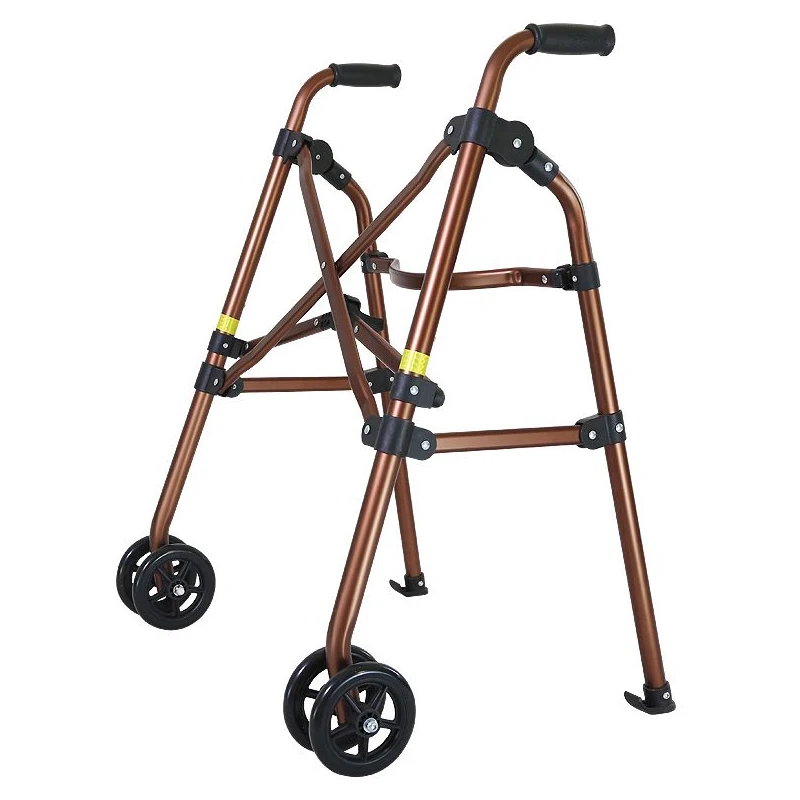 

Elderly Folding Walker With Wheels Thickened Aluminum Alloy Walking Assist Auxiliary For Pregnant Disabled Height Adjustable