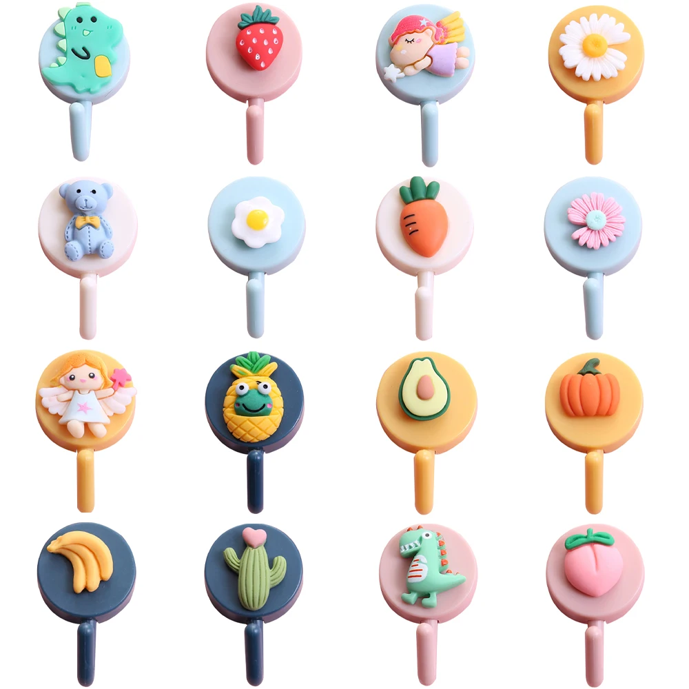 

New Cute Animal Wall Hook for Key Holder Coat Towel Hanging Plastic Mask Holder Bathroom Organizer Wall Decor Home Accessories