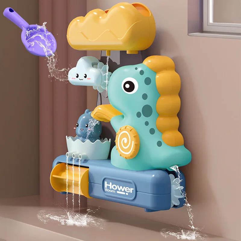 

Cute Dinosaur Baby Water Toys Sprinkler Waterwheel Water Spray Toy Bathroom Bathing Bathtub Shower Game Toy for Kids Bath Toys