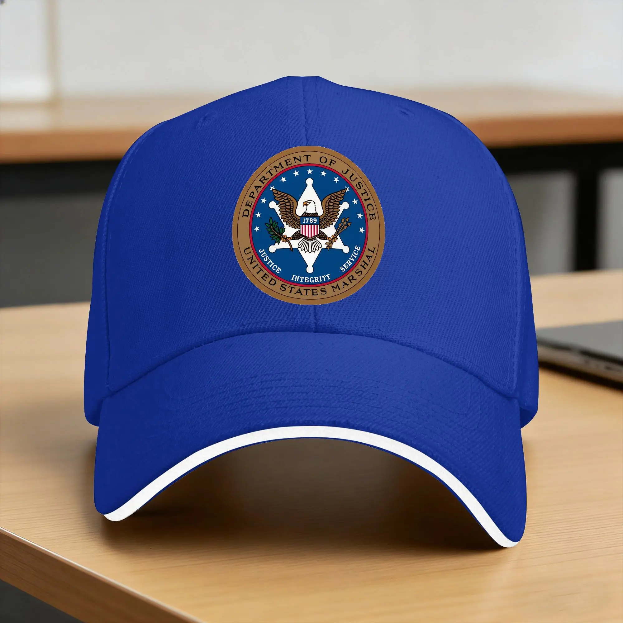 Фото Бейсболка POLICE US MARSHAL UNITED STATES MILITARY SPECIAL FORCE DEPARTMENT, унисекс, солнцезащитная, с застежкой-клипсой. №1