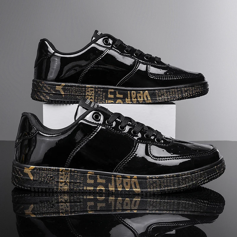 Hot Sale Luxury Golden Mirrors Sneakers Men Streetwear Hip hop Skateboard Shoes Men Designer Glitter Shoes Couple Skate Sneakers