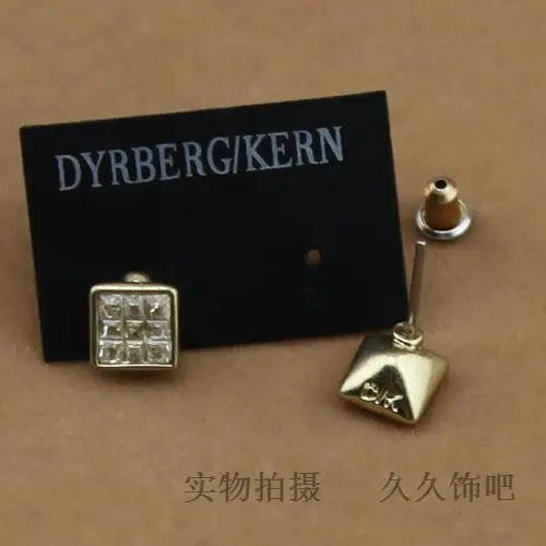 

HOT SEELING fashion DYRBERG/KERN Exquisite Flash drill small square earrings IN STOCK