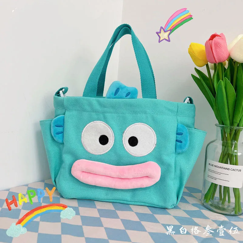 

Japanese cute cartoon fish head han, zero wallet ugly of octopus lunch bag stuffed small tote bags women