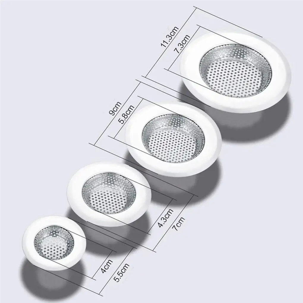 

4PCS Sink Filters Rustproof Wear-resistant Bathtub Sink Filter Screen Anti-Clogging Screen Drainage Durable Floor Drain