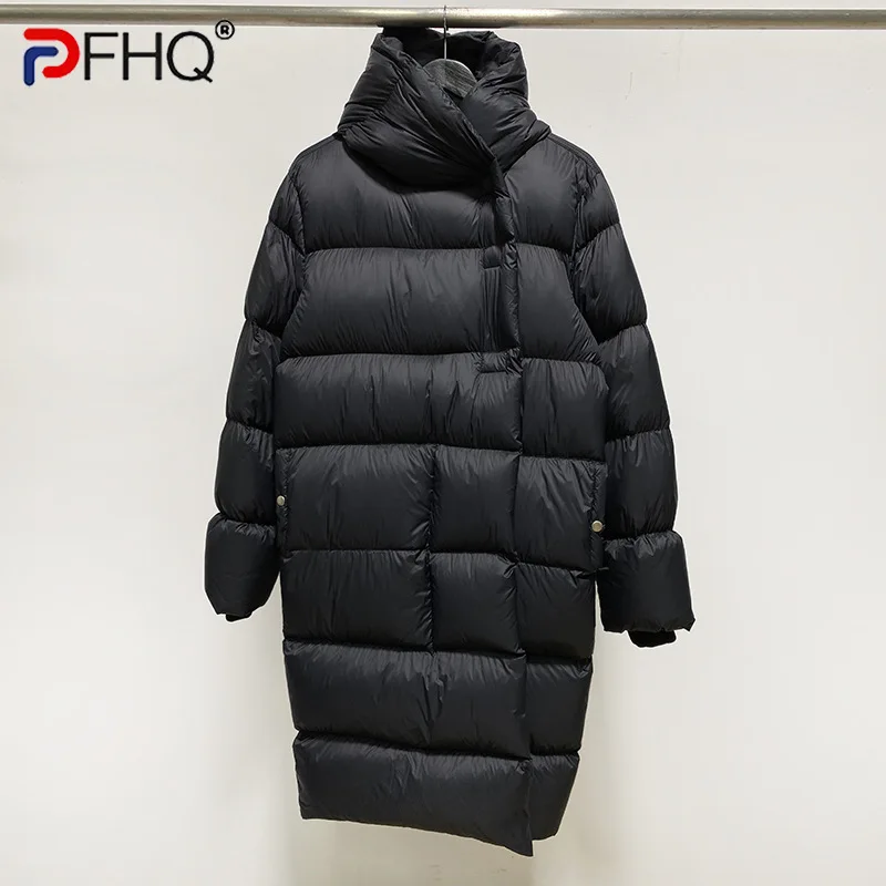 

PFHQ 2023 Trendy New Men's Design Hooded Padded Long Coat Parka Autumn Winter Fashion trench Goose Down Jackets Thicken Elegant