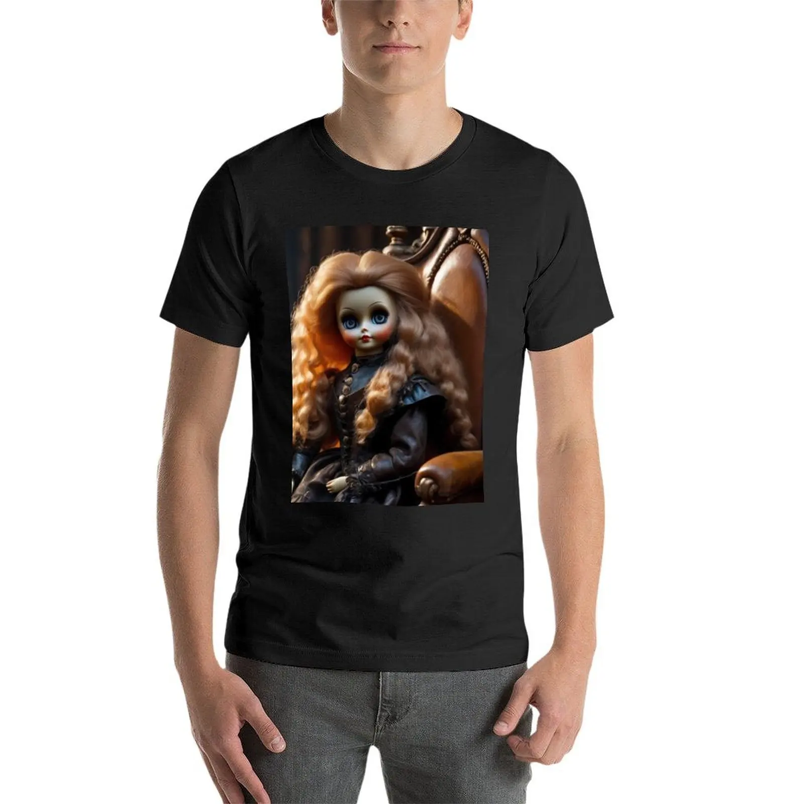 Красивая футболка с изображением старой Красной Головы Куклы привидениями для