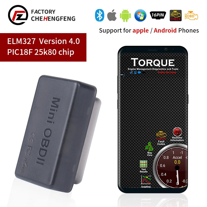 Android IOS Super Mini ELM327 Bluetooth V1.5 With Double Pic18f25k80 WIFI ELM 327 V1.5 OBD2 Scanner Universal Disgnostic Tool