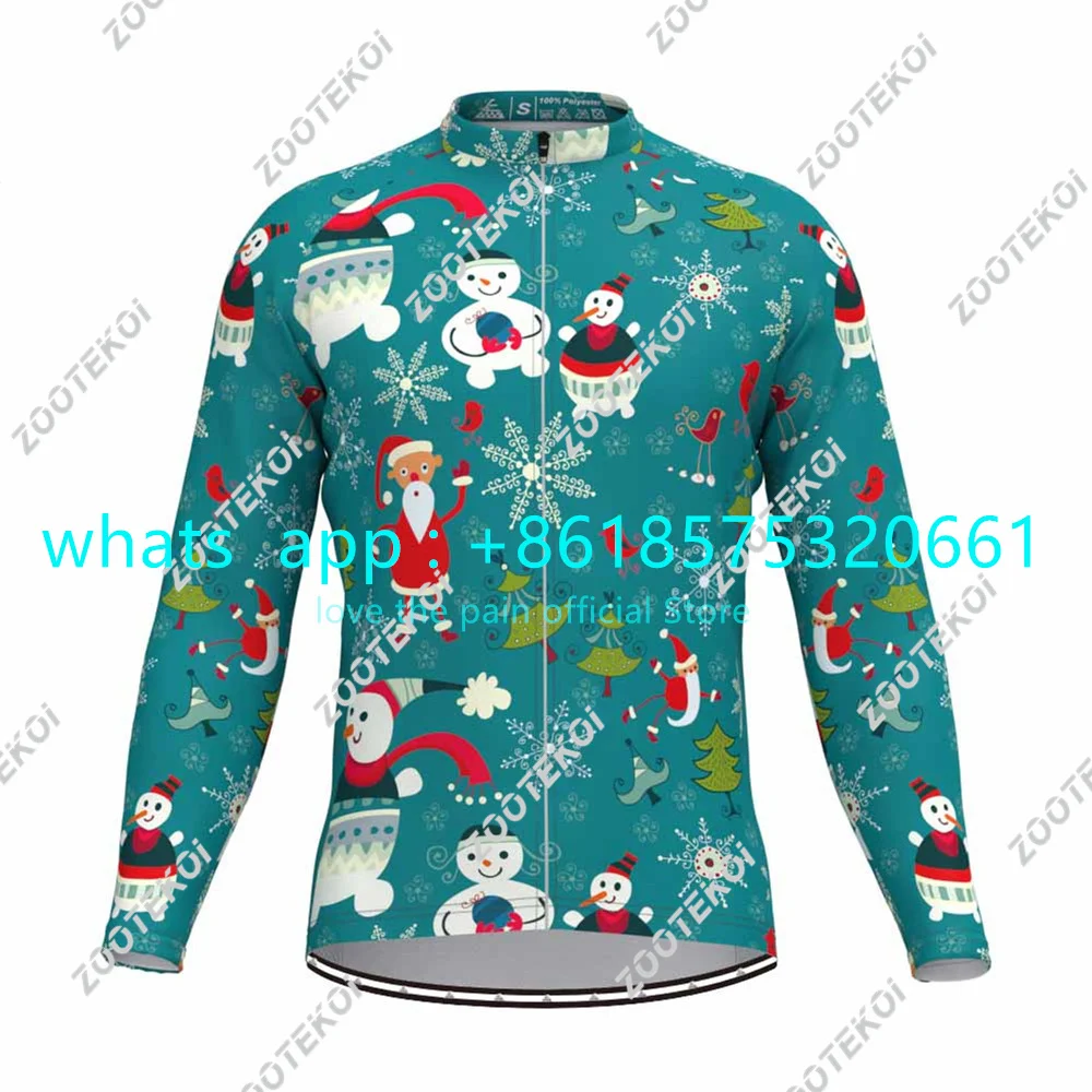Christmas Gift The New Year Cycling Jersey Bike Mtb Thermal Jacket Clothing Maillot Ciclismo Outdoor Cartoon Funny Warm Coat