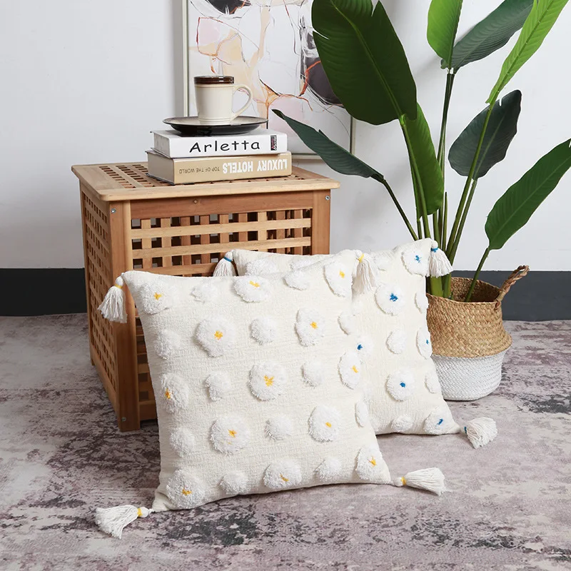 

CITYINCITY Tassel Cushion Cover Decoration Colorful Point Sofa Pillow Case Cover Handmade Decoration for Living Room