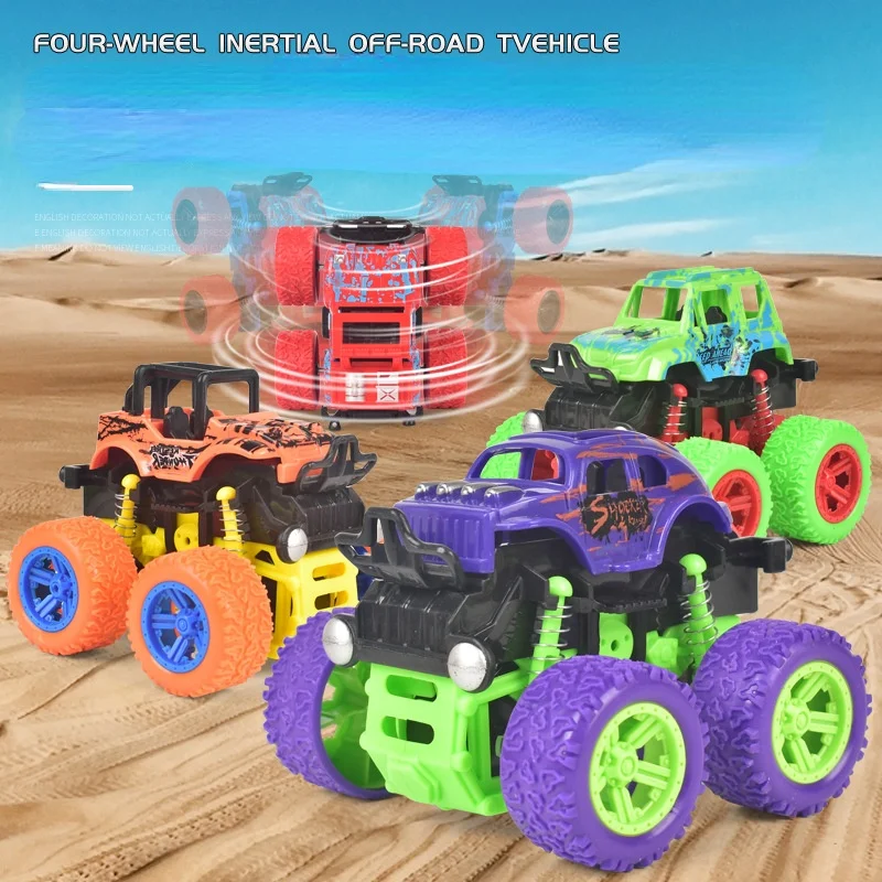

Children's Simulated 4WD Inertia Off-road Vehicle Fall Resistant Flip Dynamic 360 Degree Rotation Stunt Vehicle Toy