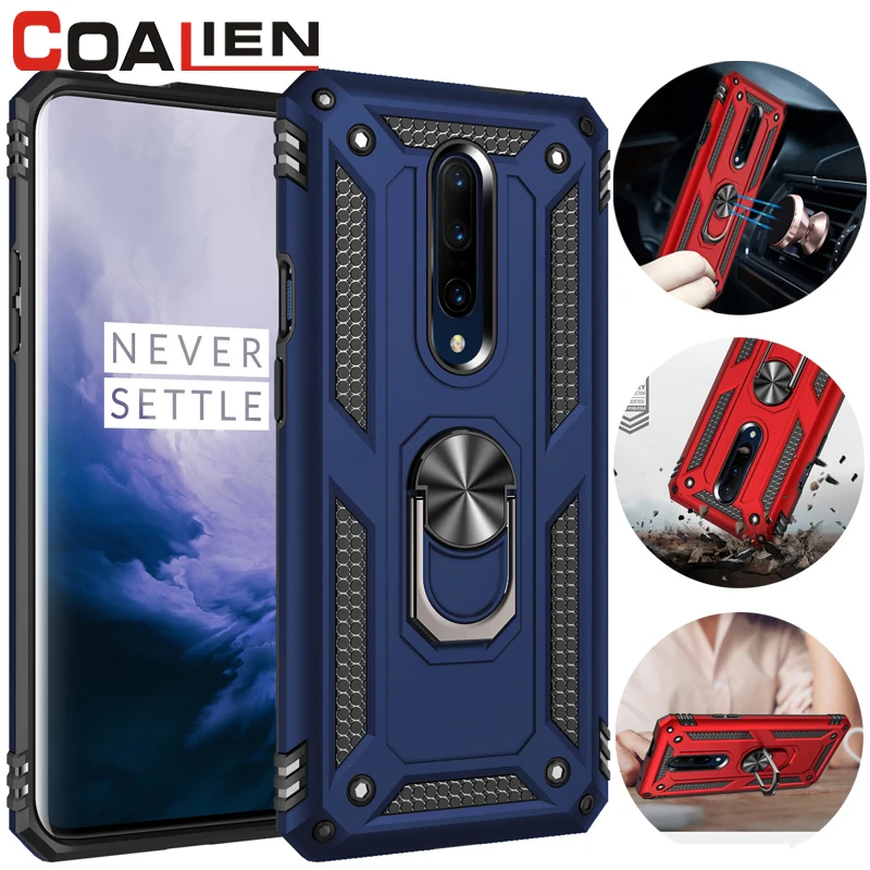 

COALIEN Shockproof Armor Phone Case For Oneplus 7Pro 9 Car Finger Ring Bracket Protective Cover For Oneplus 9Pro Nord N200 5G