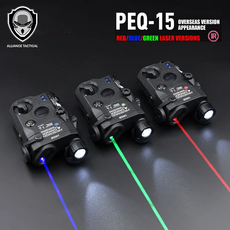 

Tactical Airsoft UHP AN PEQ-15 LA5C Red Dot Green Blue +IR Version Indicator Laser Weapon Scout Hunting LED Light Fit 20MM Rail