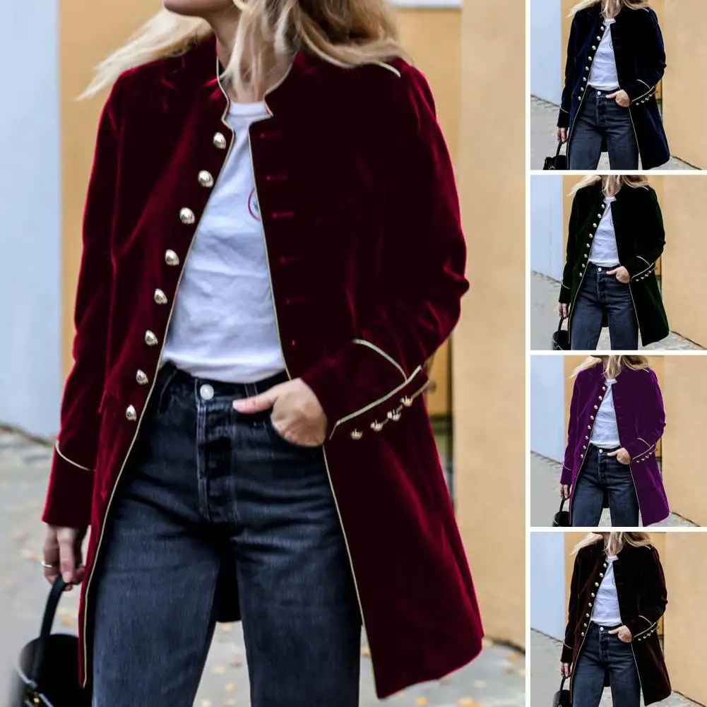 

Lady Winter Blazer Solid Color Royal Keep Warm Pure Color Women Coat Autumn Blazer for Dating