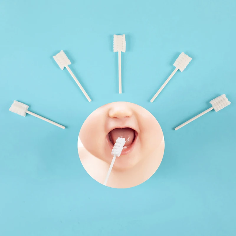 

10Pcs/Bag Baby Tongue Cleaner Disposable Gauze Toothbrush Paper Oral Rod Stick