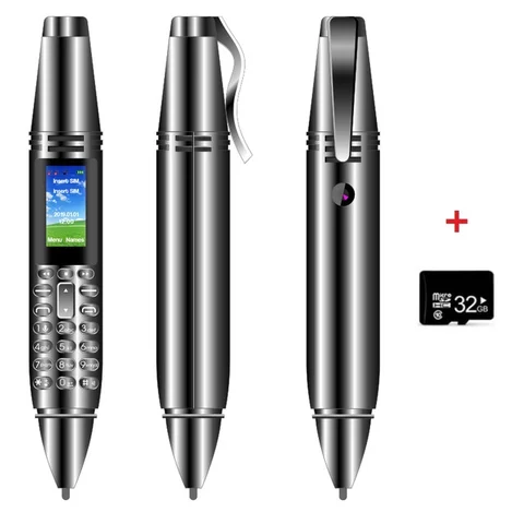 Миниатюрный Сотовый Телефон AK007 в виде ручки, 0,96 дюйма, миниатюрный экран, GSM, две SIM-карты, камера, фонарик, Bluetooth, номеронабиратель, мобильный телефон с ручкой для записи