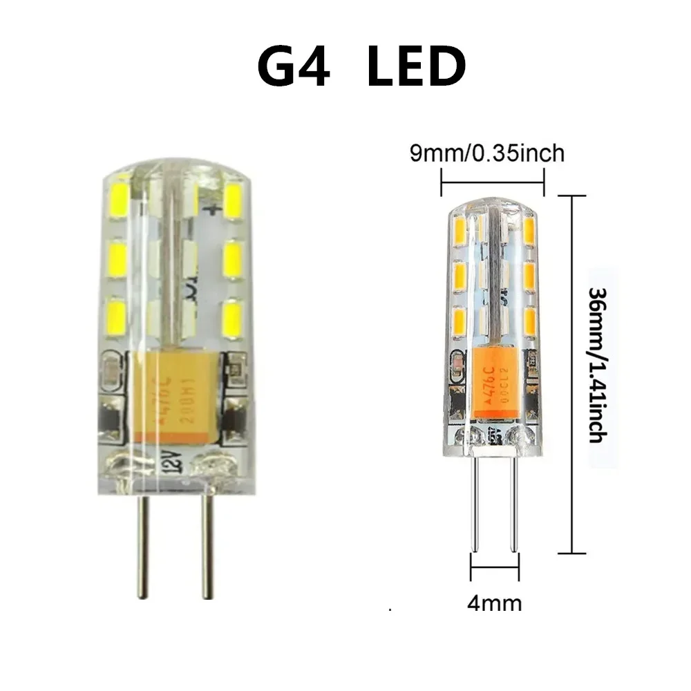 Светодиодная лампа G4 SMD3014 12 В постоянного тока силиконовая сменная галогенная 3