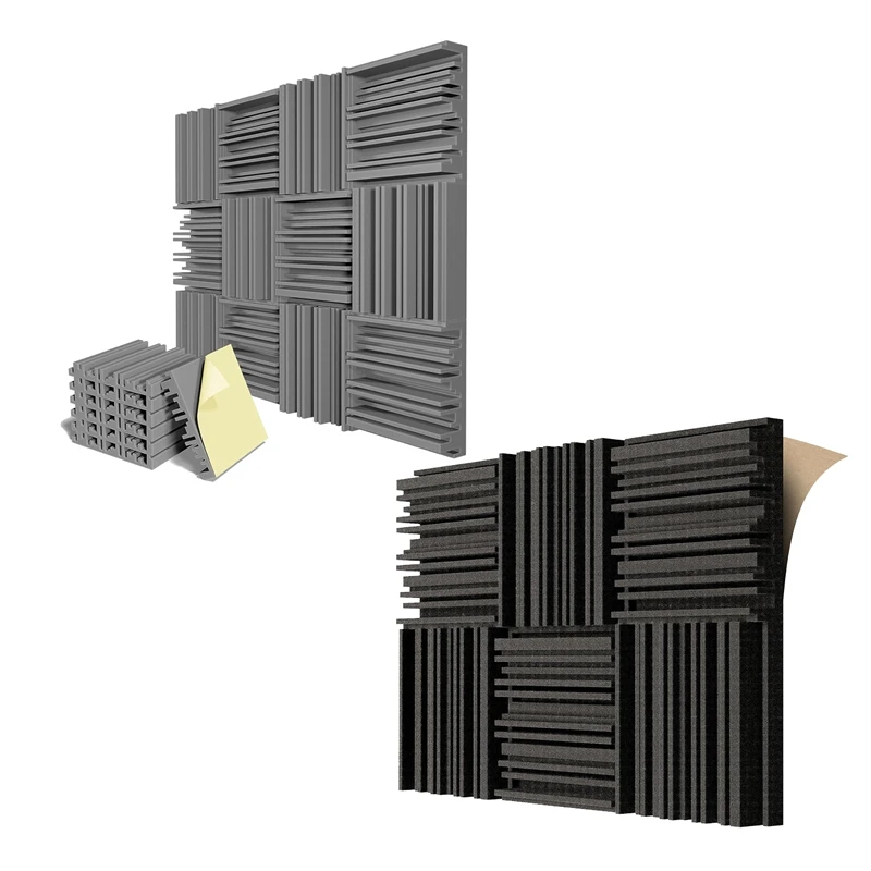 6 шт. самоклеящиеся панели из акустического пенопласта звукопоглощающая пена 12 х