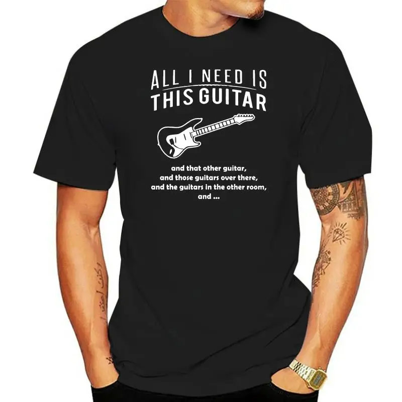 

ALL I NEED IS THIS GUITAR T SHIRT ACOUSTIC MUSIC STRINGS PLECTRUM BIRTHDAY GIFT Cool Casual Sleeves Cotton T-Shirt Fashion