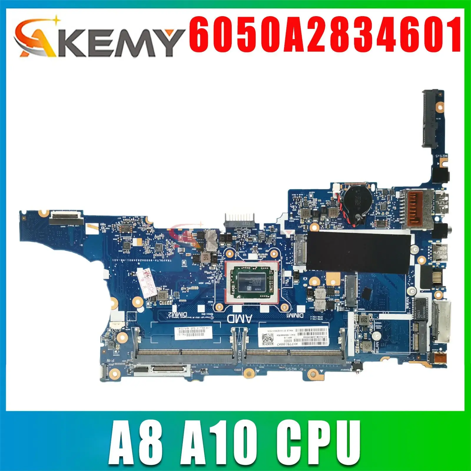 

917765-001 915914-601 For HP Elitebook 745 G4 755 G4 Laptop Motherboard With A8 A10 CPU Mainboard 6050A2834601-MB-A01