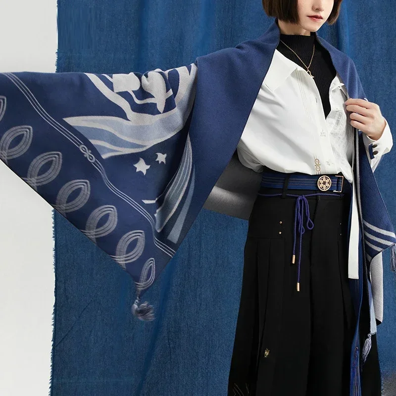 Wanderer Genshin Impact Scarf Cape Game Yuanshen Scarves Thincked Warm Birthday Gifts Men Women All Seasons 70x180cm