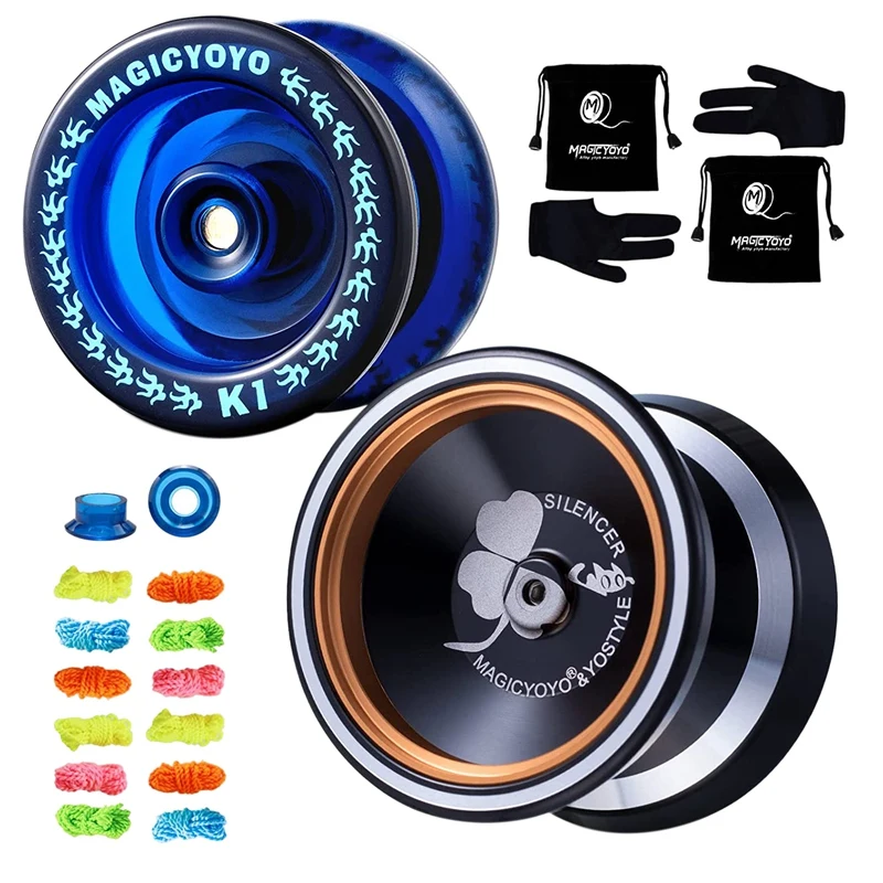 

MAGICYOYO Professional Unresponsive Yoyo M001 Responsive Yoyo K1,Butterfly Metal Yoyo Ball with 10 Yoyo Strings+Yoyo Glove+Bag