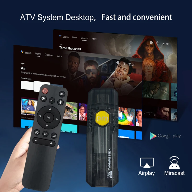 Фото Q96 OM Stick Android 13 Amlogic S905 Smart TV Stick PK MX10 F3 HDR10 HD 4K WiFi 4G Медиаплеер iptv №4